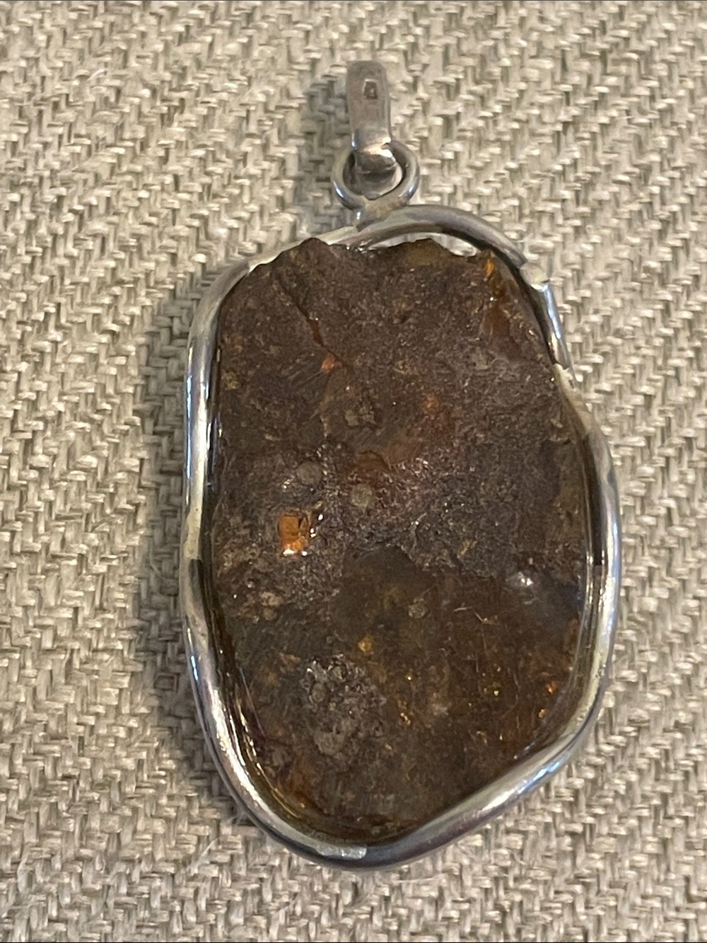 Sterling Silver Green Amber Pendant - Picture 9 of 12